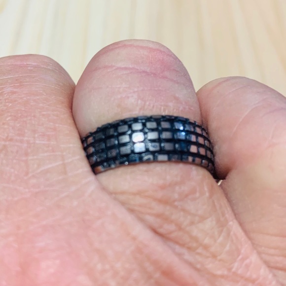 Other - 8mm Tire Tread Style Grooved Ring Men Jewelry Rock